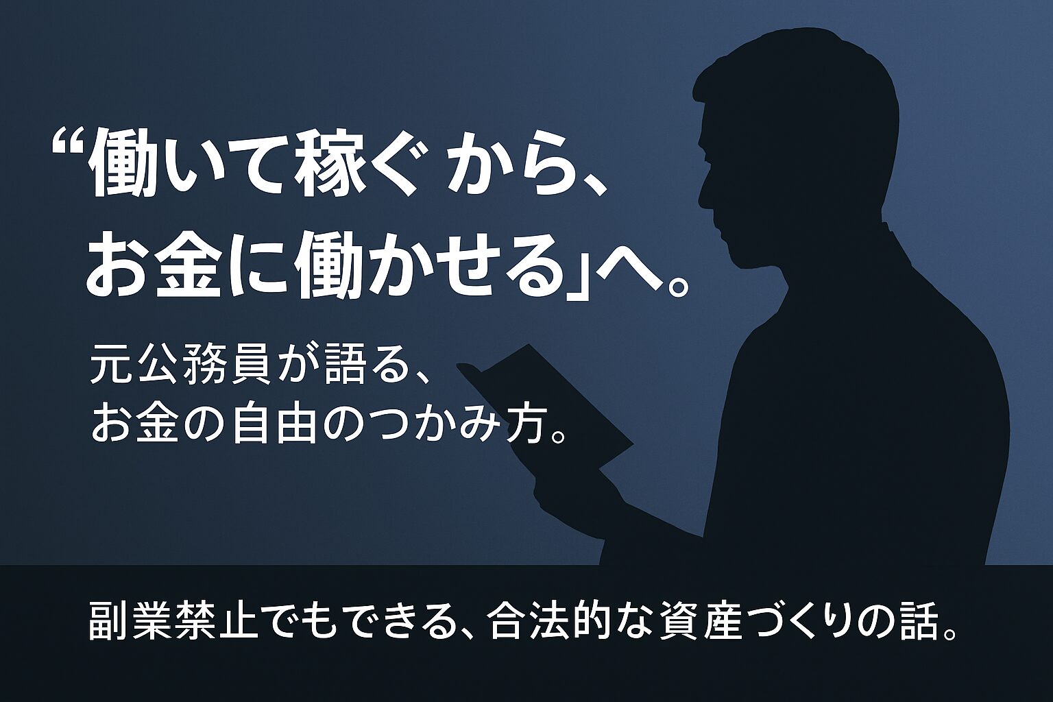 元公務員が語る「働いて稼ぐから、お金に働かせるへ」。副業禁止でも合法的に資産を作る方法を紹介する記事のアイキャッチ画像